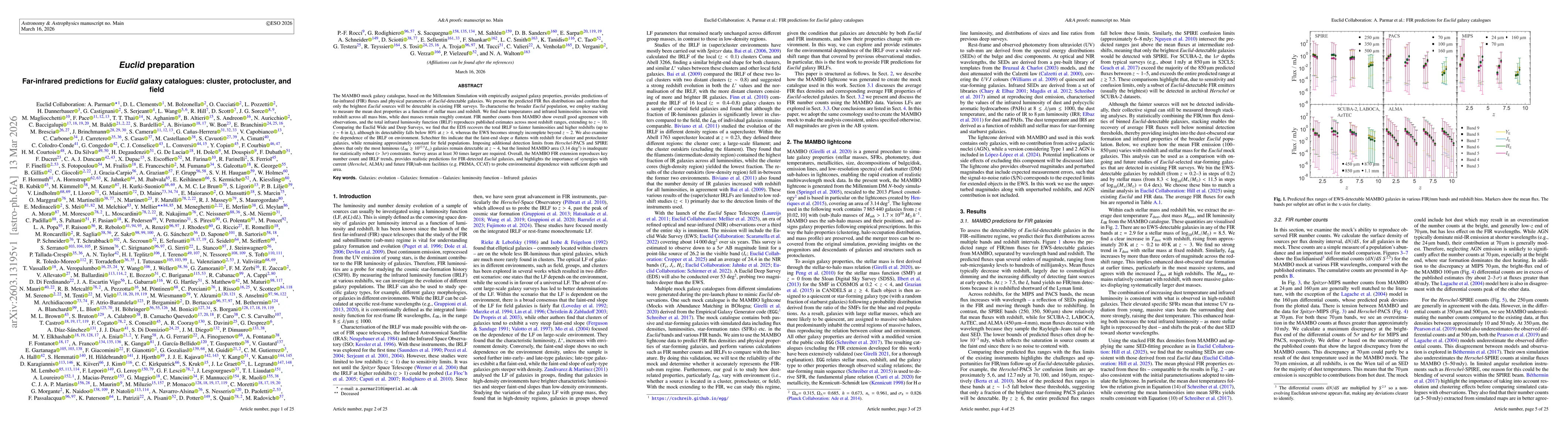 Thumbnail for Euclid preparation. Far-infrared predictions for Euclid galaxy catalogues: cluster, protocluster, and field