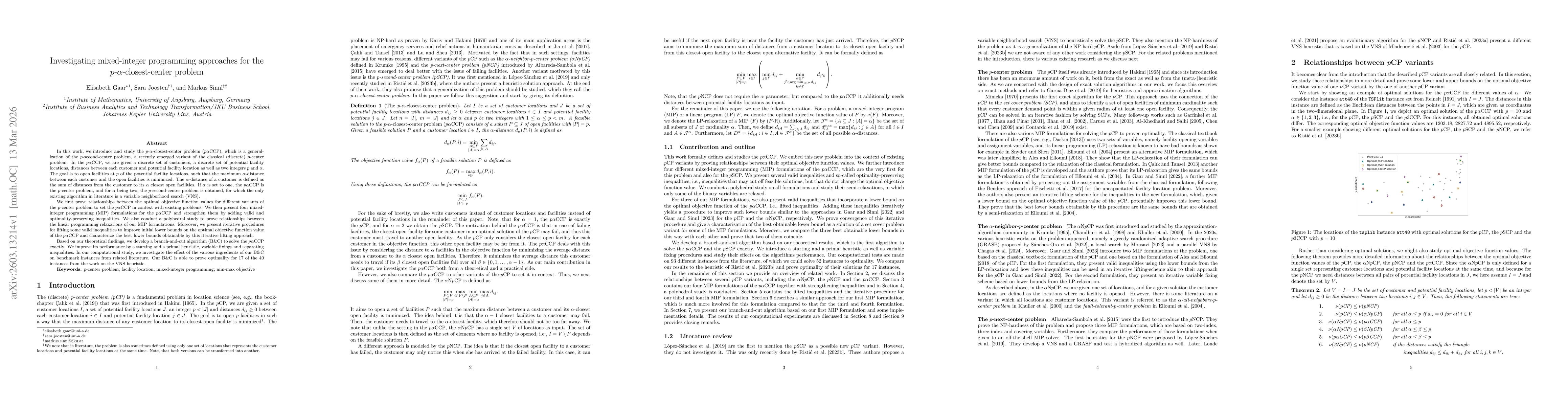 Thumbnail for Investigating mixed-integer programming approaches for the $p$-$α$-closest-center problem