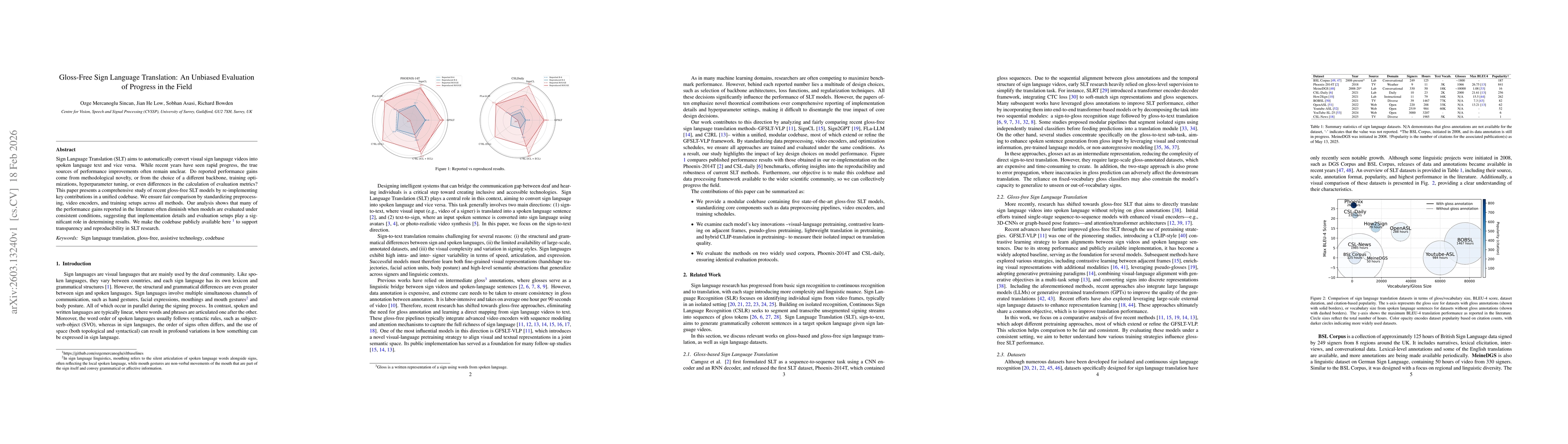 Thumbnail for Gloss-Free Sign Language Translation: An Unbiased Evaluation of Progress in the Field