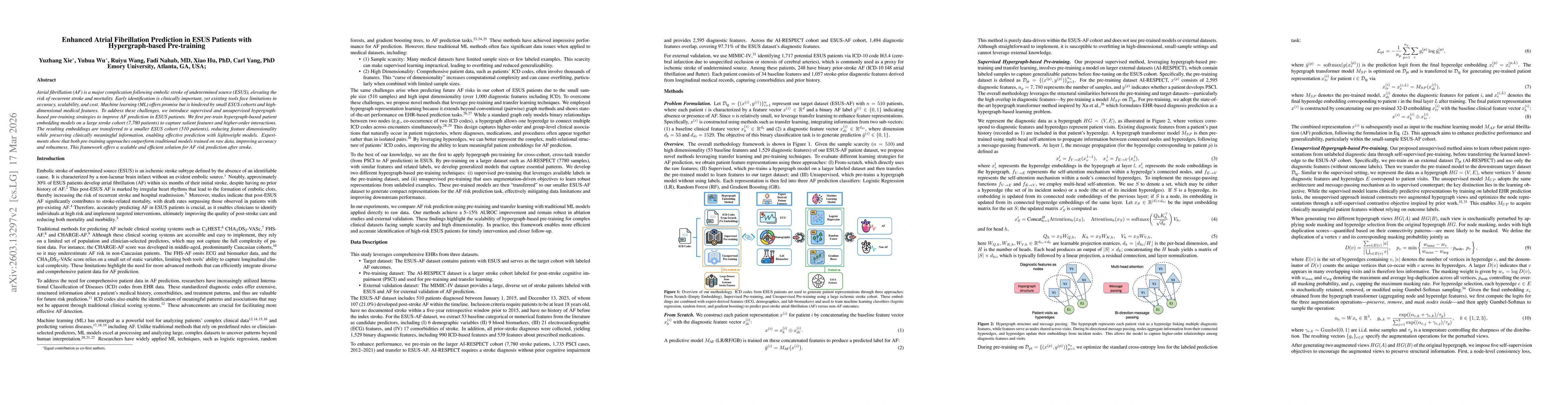 Thumbnail for Enhanced Atrial Fibrillation Prediction in ESUS Patients with Hypergraph-based Pre-training