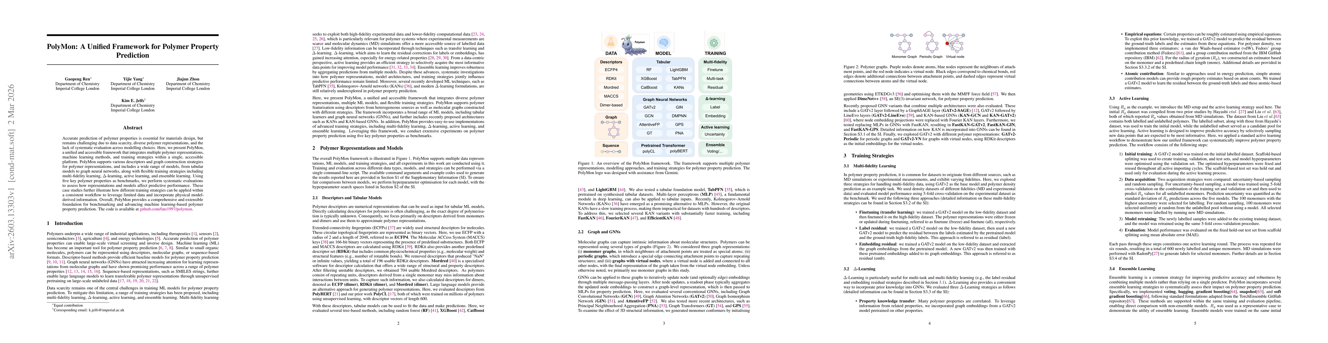Thumbnail for PolyMon: A Unified Framework for Polymer Property Prediction