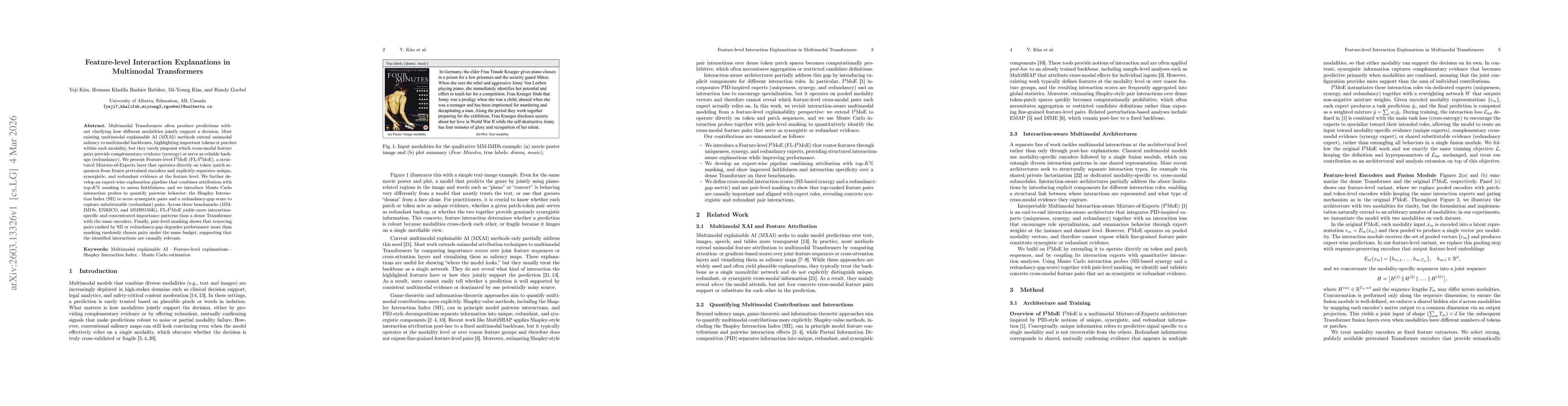 Thumbnail for Feature-level Interaction Explanations in Multimodal Transformers