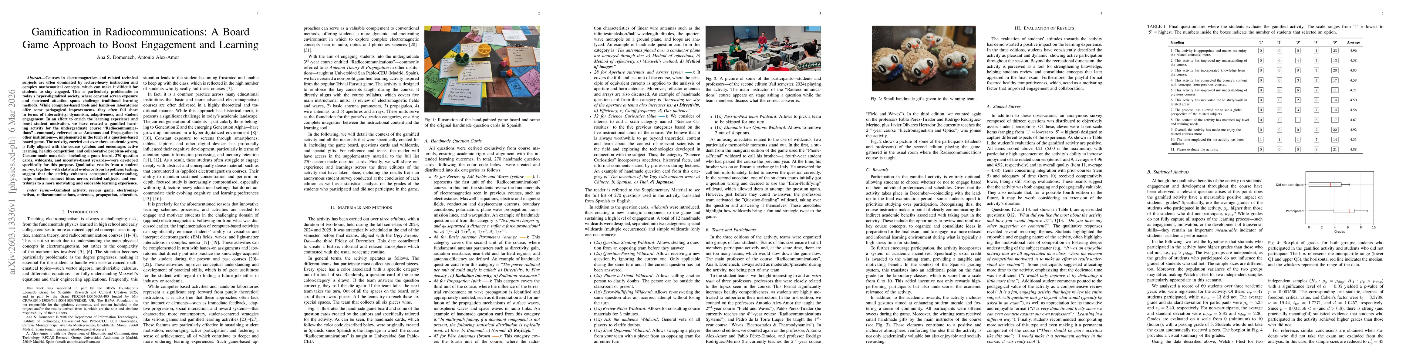 Thumbnail for Gamification in Radiocommunications: A Board Game Approach to Boost Engagement and Learning