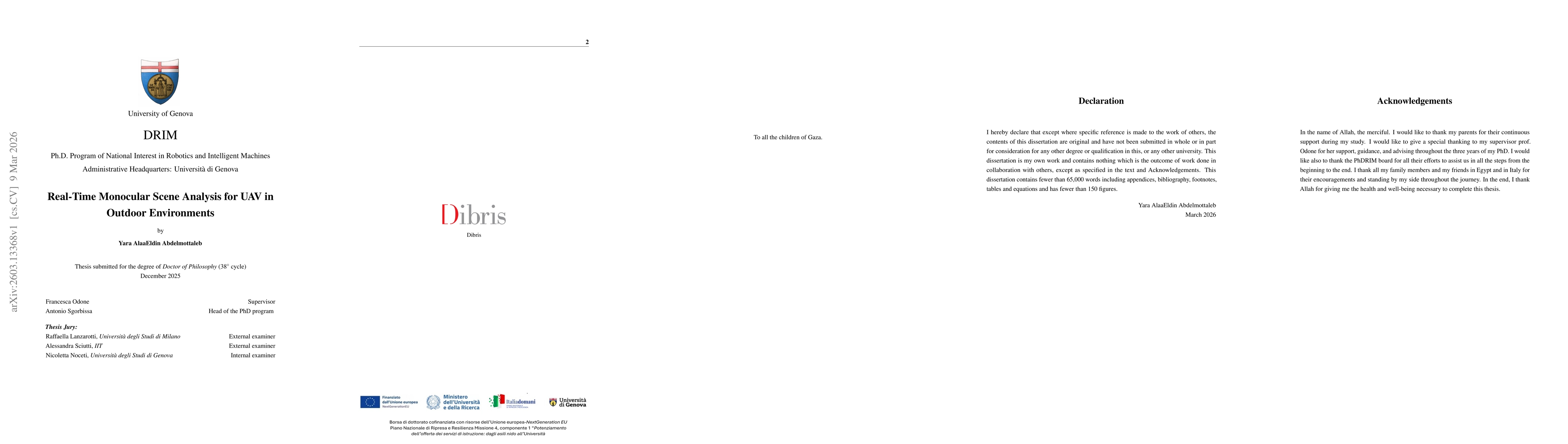 Thumbnail for Real-Time Monocular Scene Analysis for UAV in Outdoor Environments