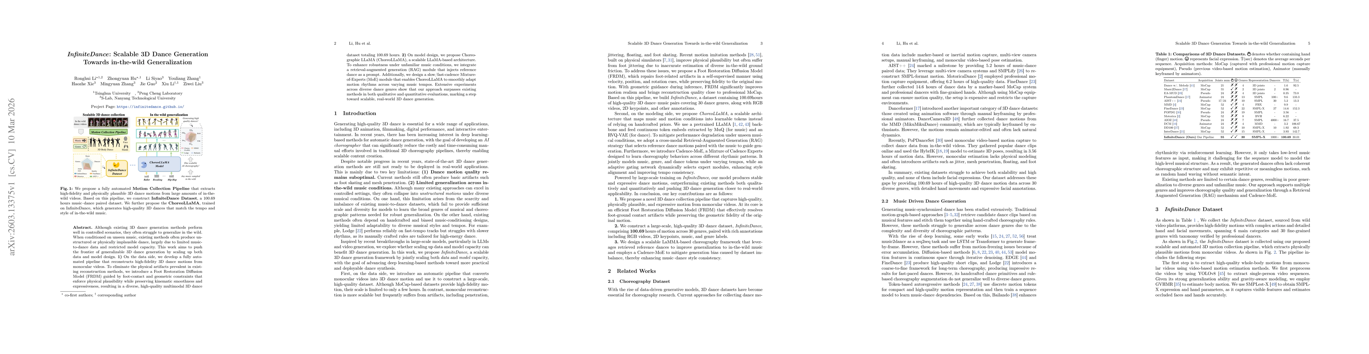 Thumbnail for InfiniteDance: Scalable 3D Dance Generation Towards in-the-wild Generalization