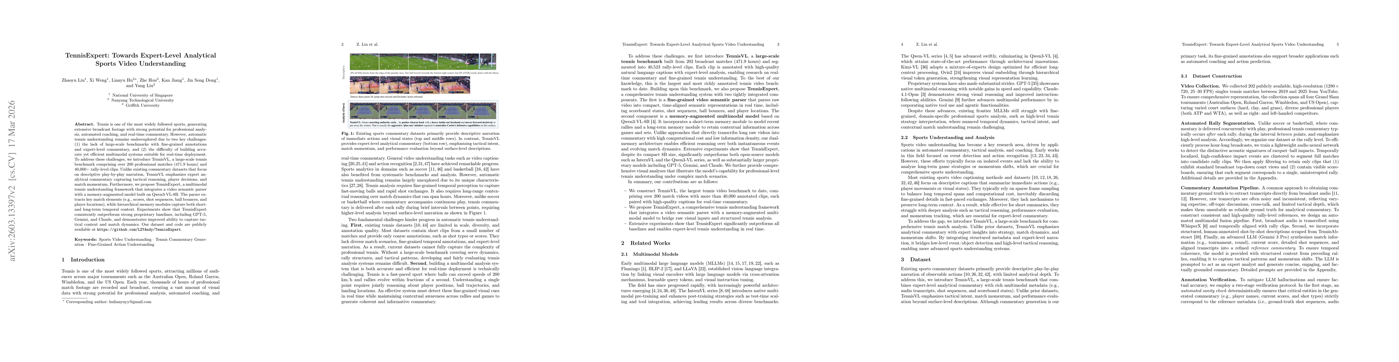 Thumbnail for TennisExpert: Towards Expert-Level Analytical Sports Video Understanding