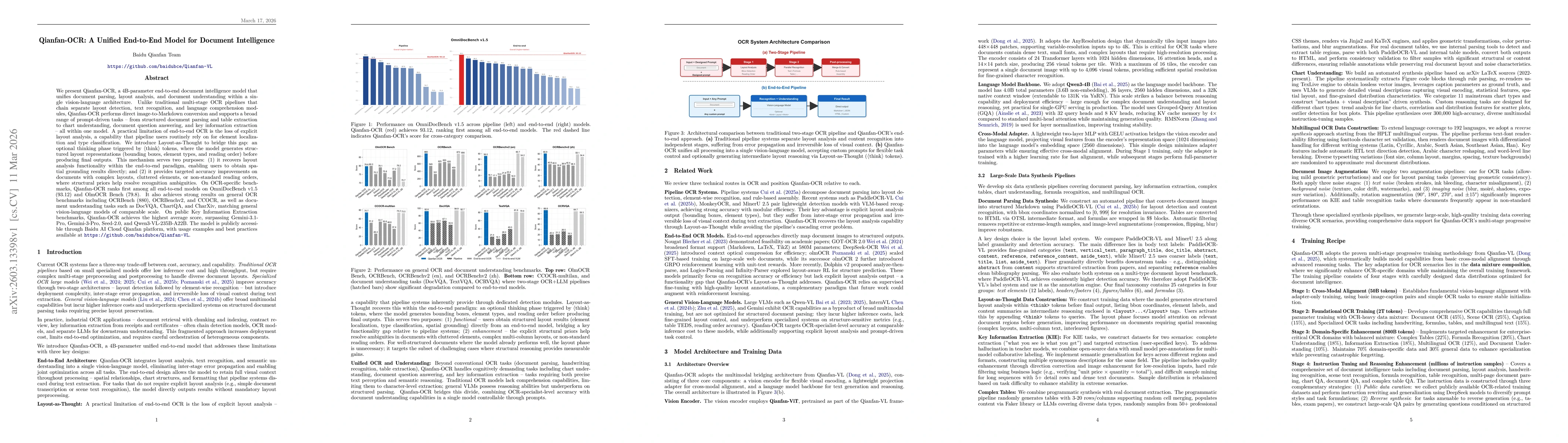 Thumbnail for Qianfan-OCR: A Unified End-to-End Model for Document Intelligence