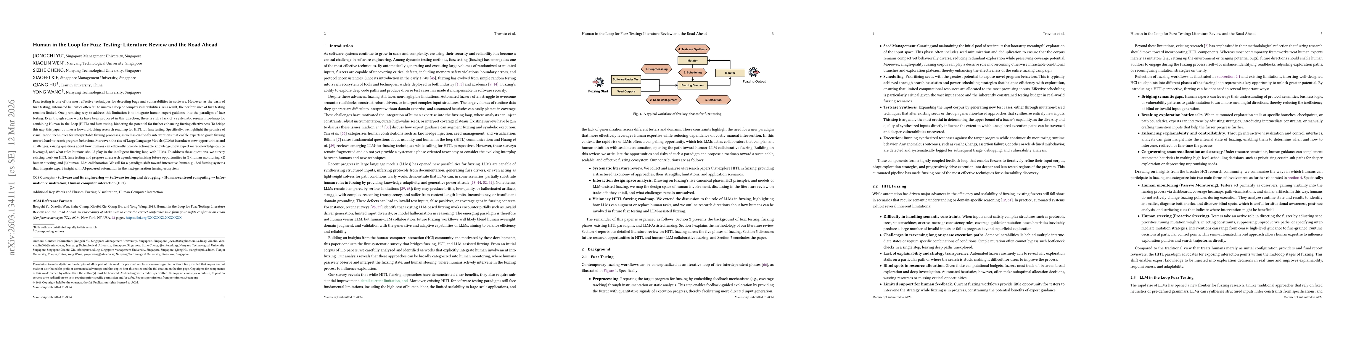 Thumbnail for Human in the Loop for Fuzz Testing: Literature Review and the Road Ahead