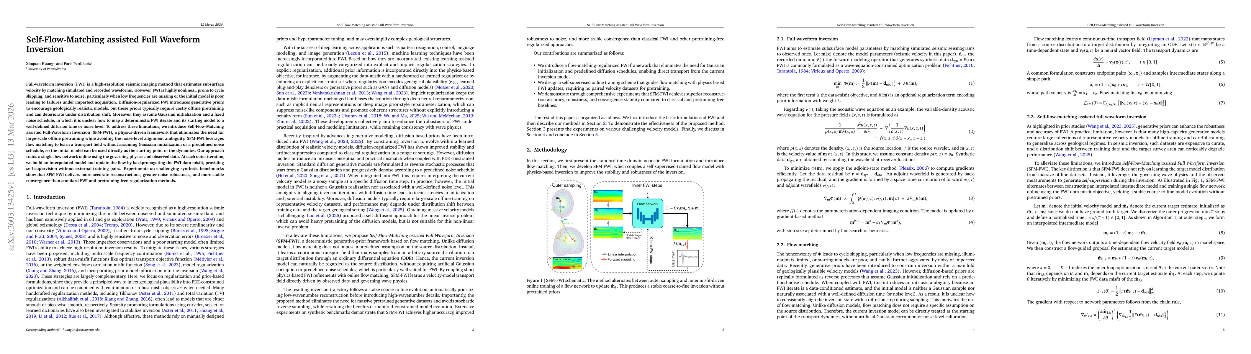 Thumbnail for Self-Flow-Matching assisted Full Waveform Inversion
