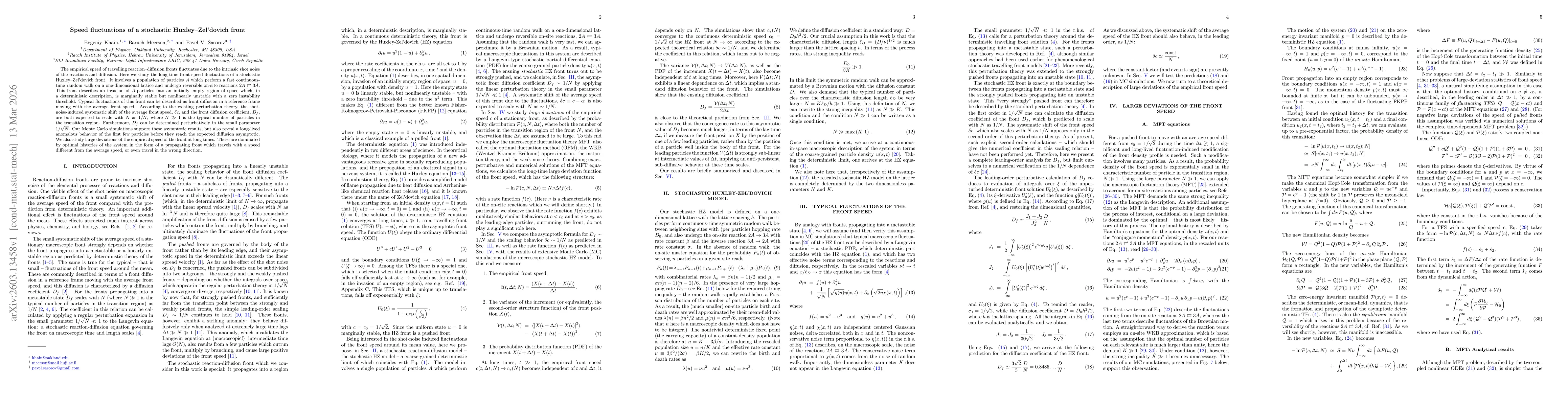 Thumbnail for Speed fluctuations of a stochastic Huxley-Zel'dovich front