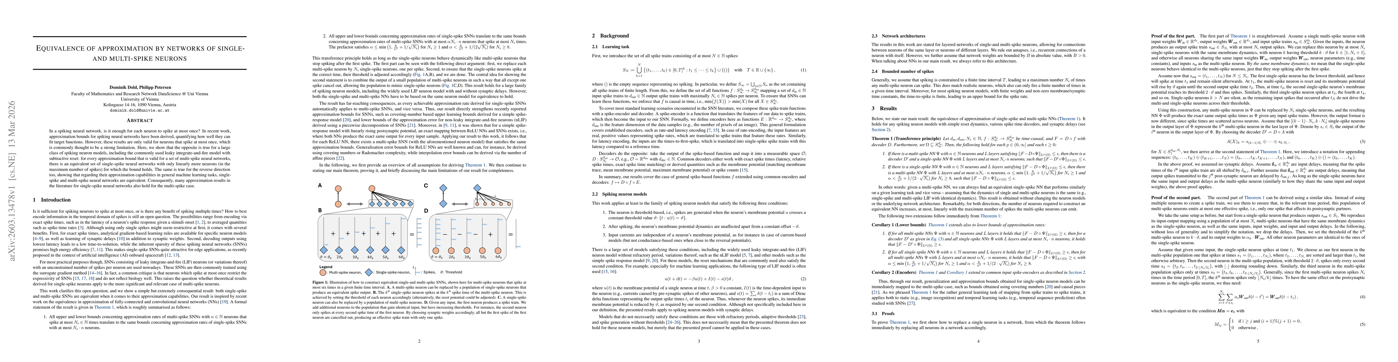 Thumbnail for Equivalence of approximation by networks of single- and multi-spike neurons