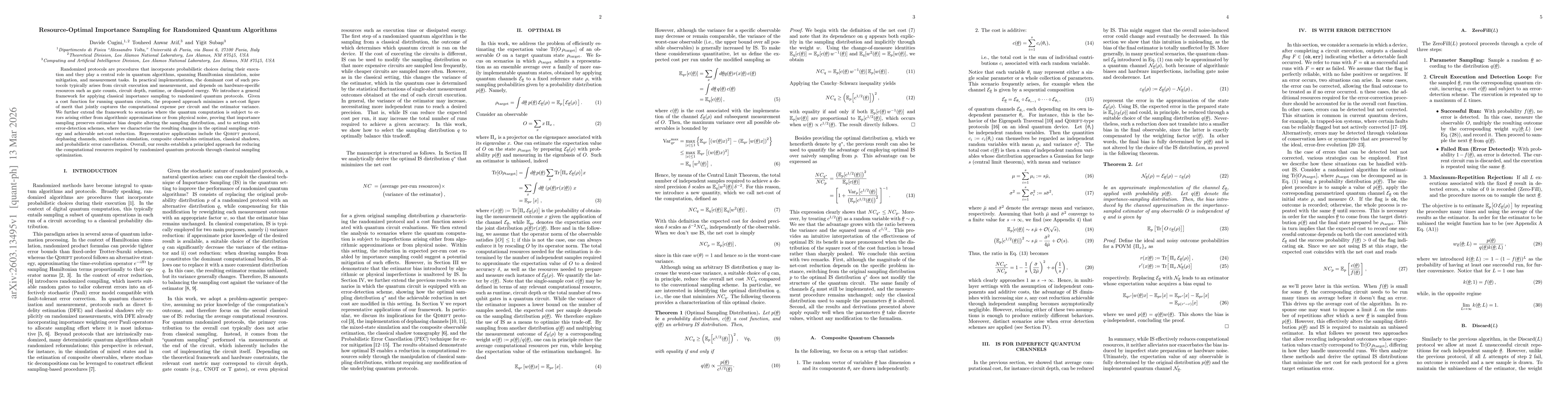 Thumbnail for Resource-Optimal Importance Sampling for Randomized Quantum Algorithms