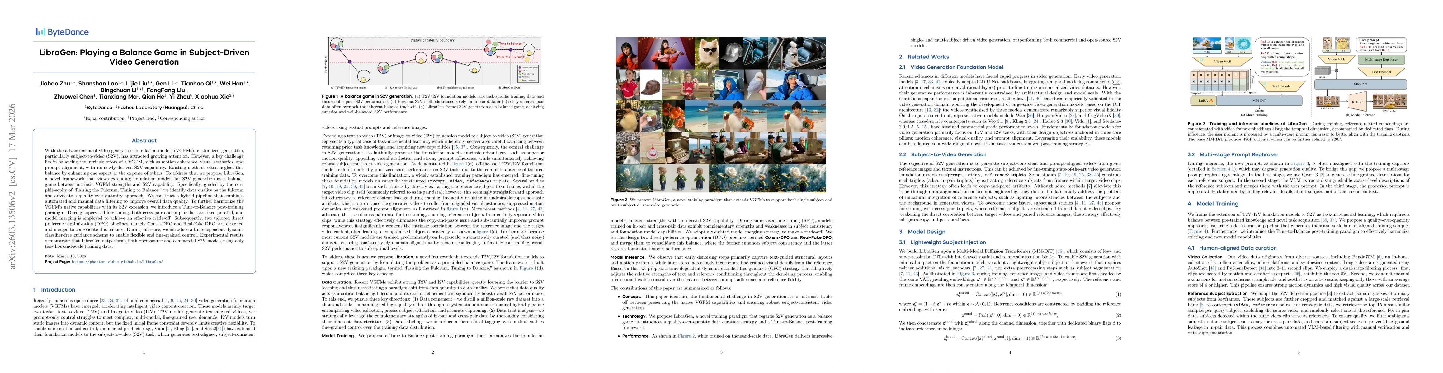 Thumbnail for LibraGen: Playing a Balance Game in Subject-Driven Video Generation