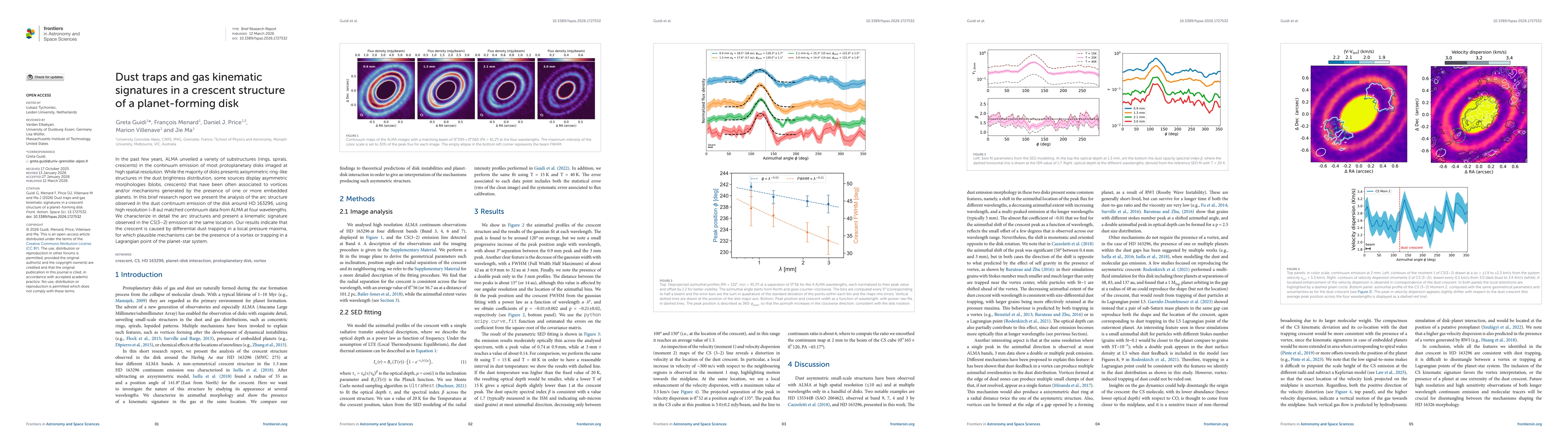 Thumbnail for Dust traps and gas kinematic signatures in a crescent structure of a planet-forming disk