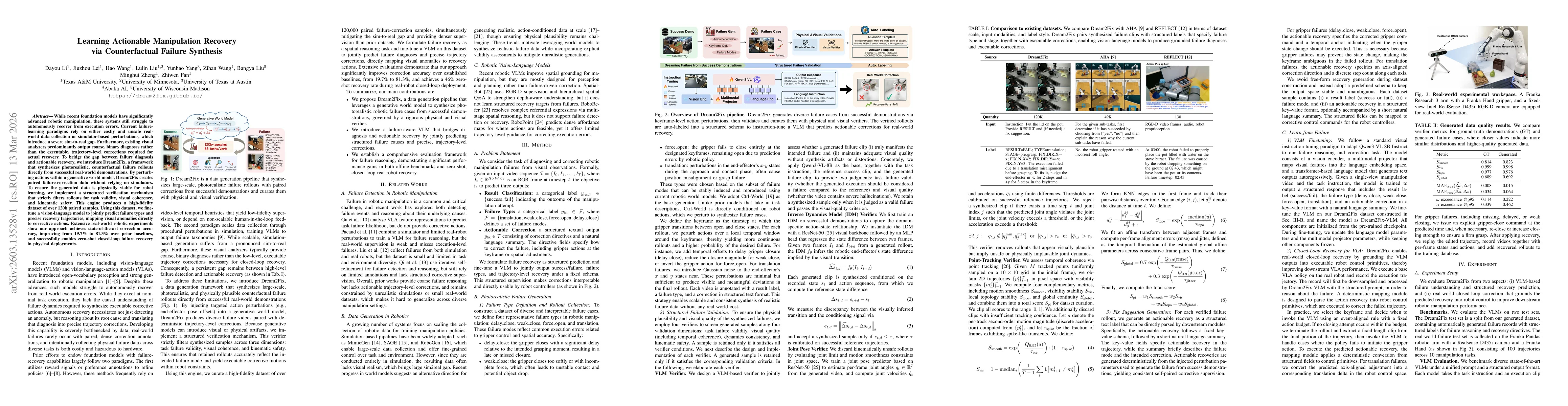 Thumbnail for Learning Actionable Manipulation Recovery via Counterfactual Failure Synthesis