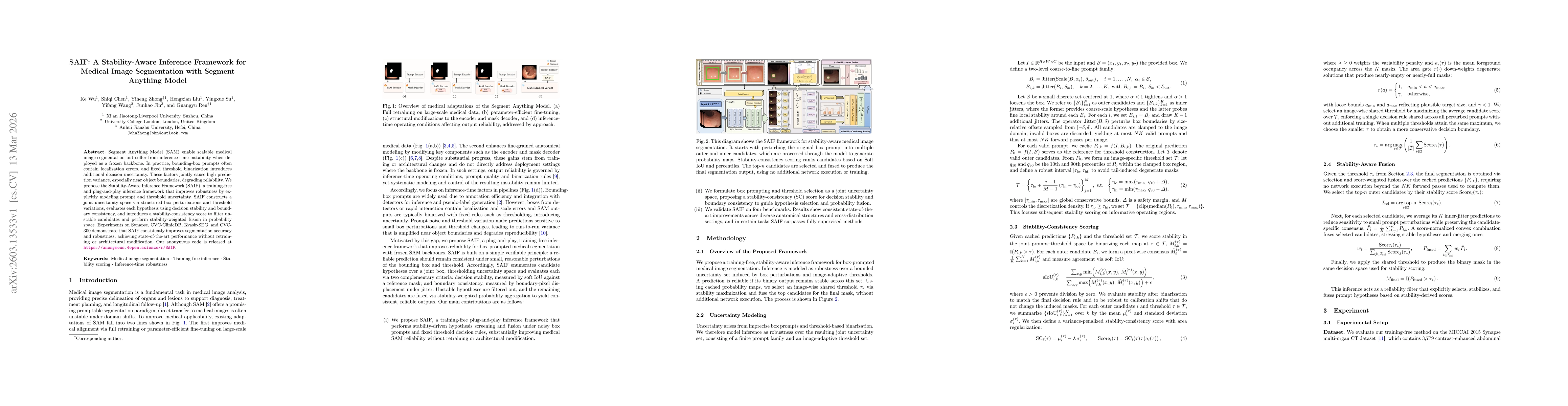 Thumbnail for SAIF: A Stability-Aware Inference Framework for Medical Image Segmentation with Segment Anything Model