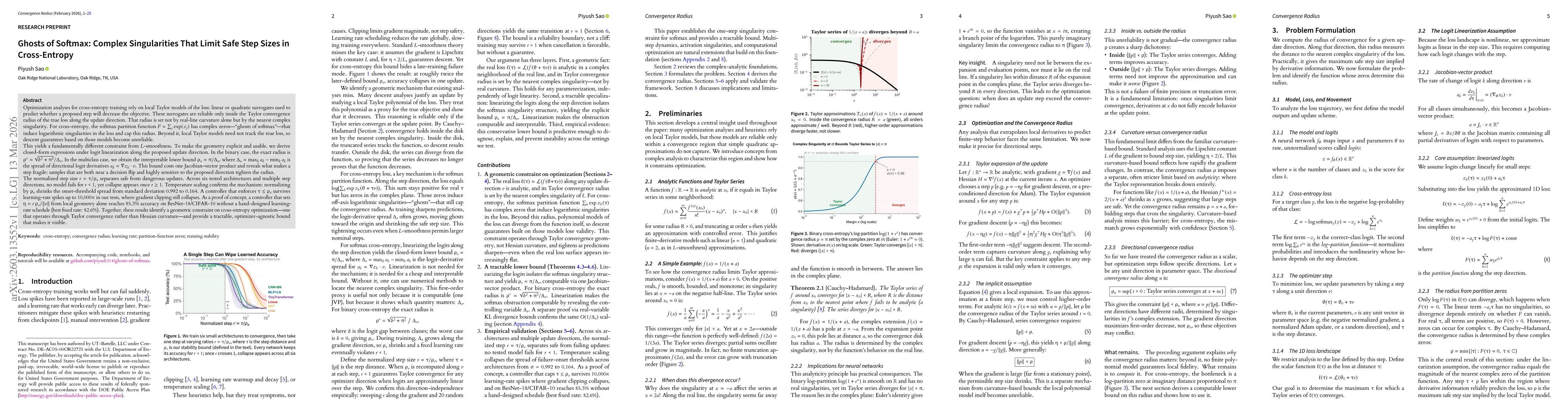 Thumbnail for Ghosts of Softmax: Complex Singularities That Limit Safe Step Sizes in Cross-Entropy