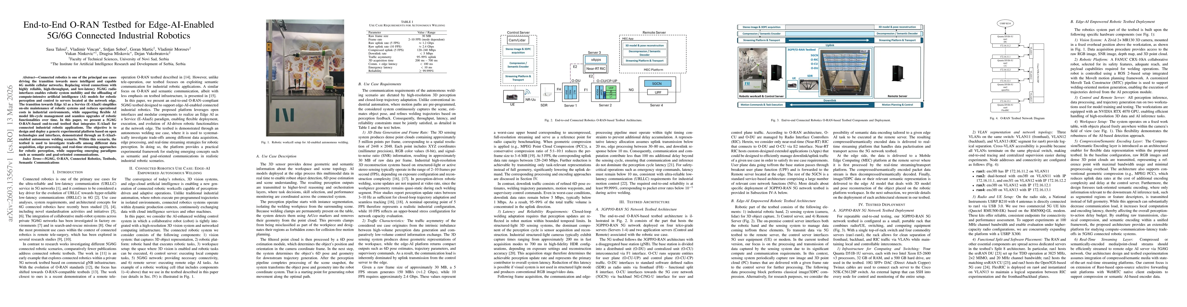 Thumbnail for End-to-End O-RAN Testbed for Edge-AI-Enabled 5G/6G Connected Industrial Robotics