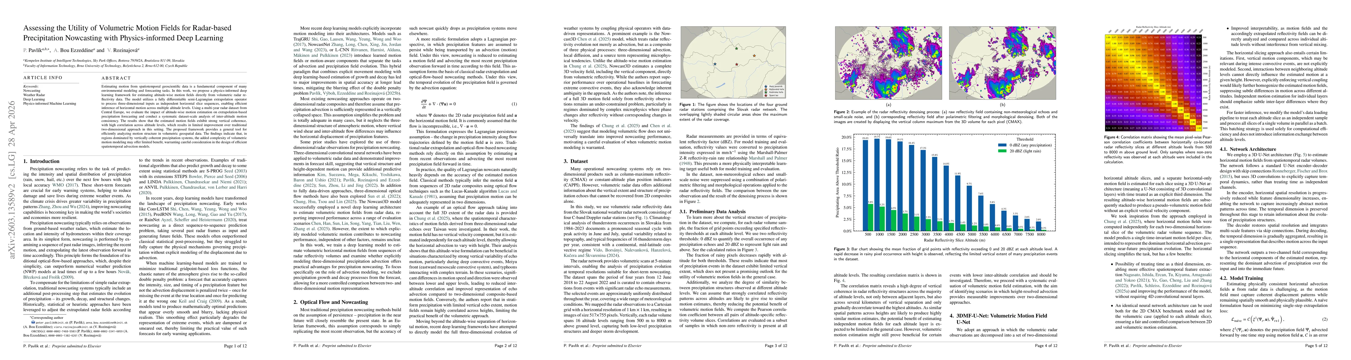 Thumbnail for Volumetric Radar Echo Motion Estimation Using Physics-Informed Deep Learning: A Case Study Over Slovakia