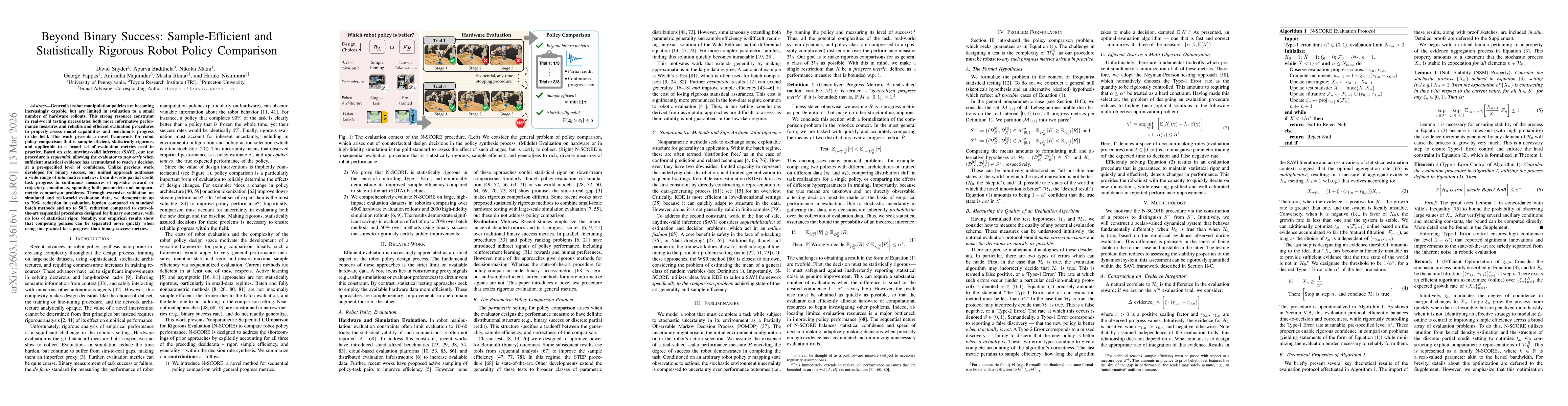 Thumbnail for Beyond Binary Success: Sample-Efficient and Statistically Rigorous Robot Policy Comparison