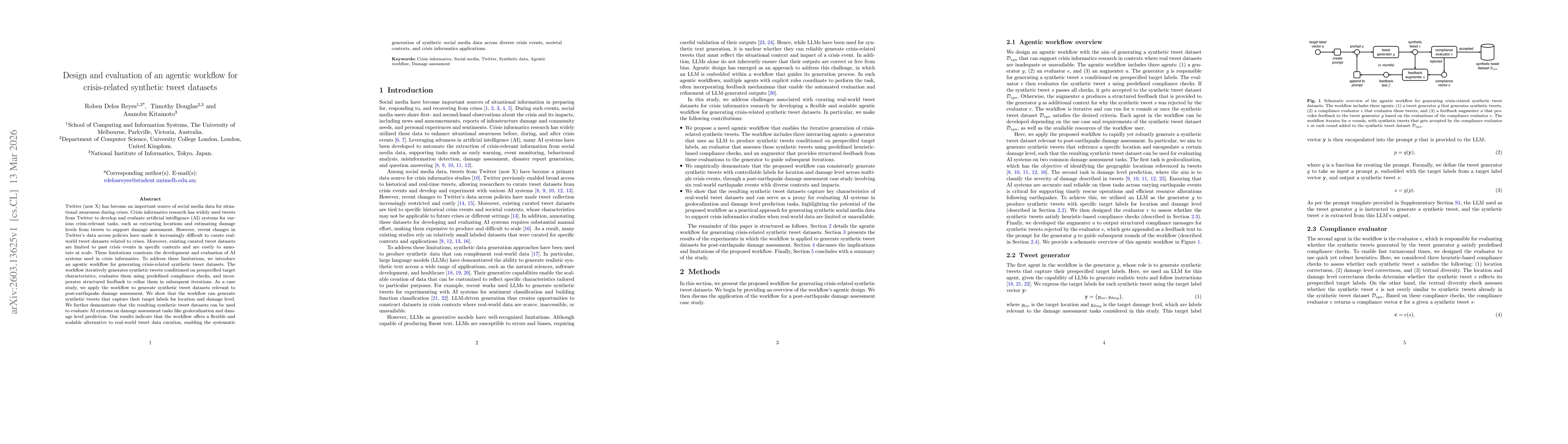 Thumbnail for Design and evaluation of an agentic workflow for crisis-related synthetic tweet datasets