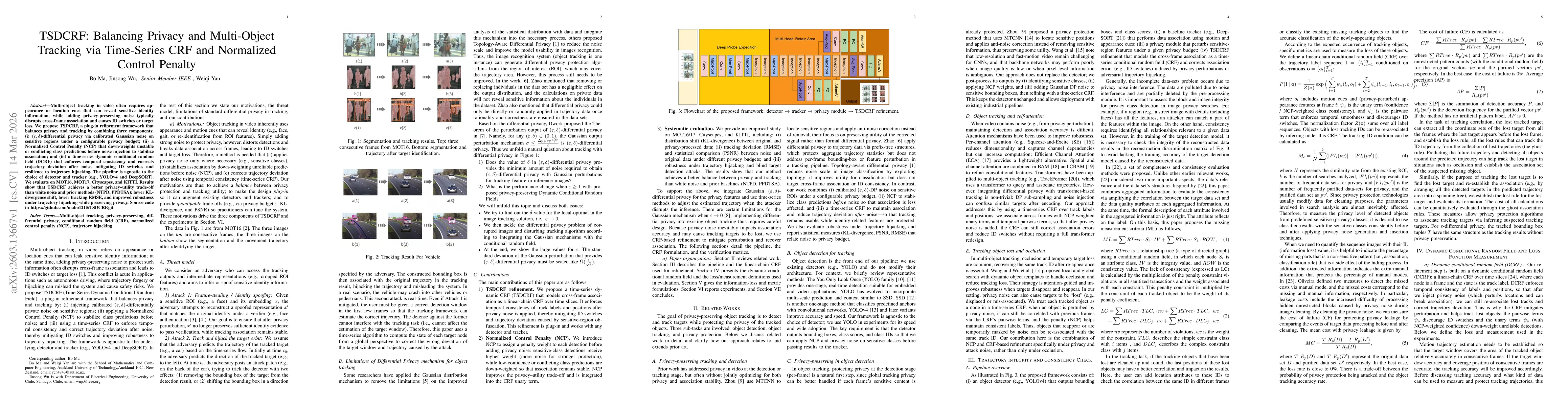 Thumbnail for TSDCRF: Balancing Privacy and Multi-Object Tracking via Time-Series CRF and Normalized Control Penalty