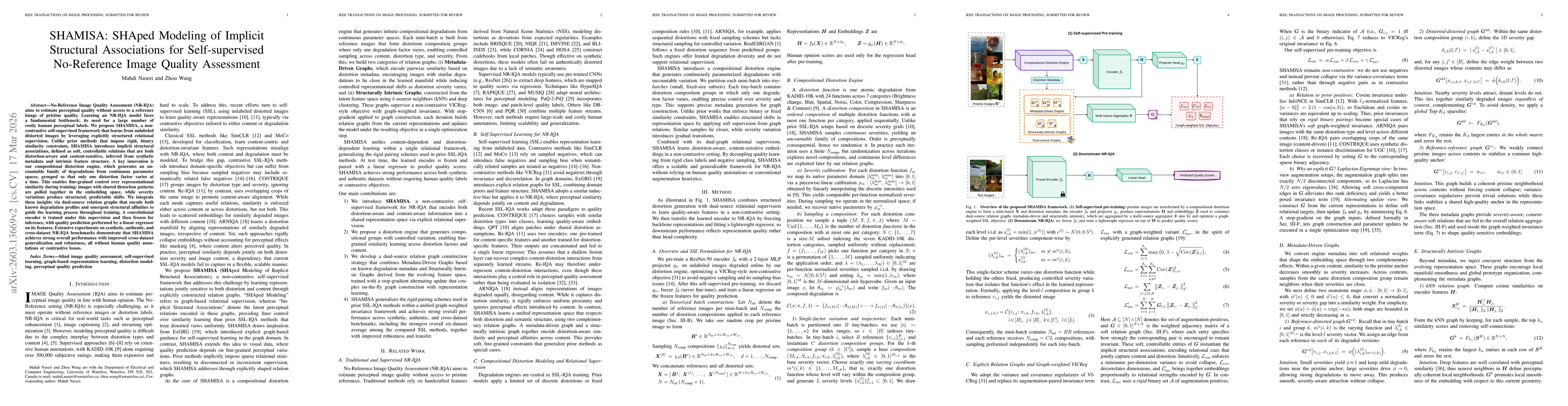 Thumbnail for SHAMISA: SHAped Modeling of Implicit Structural Associations for Self-supervised No-Reference Image Quality Assessment