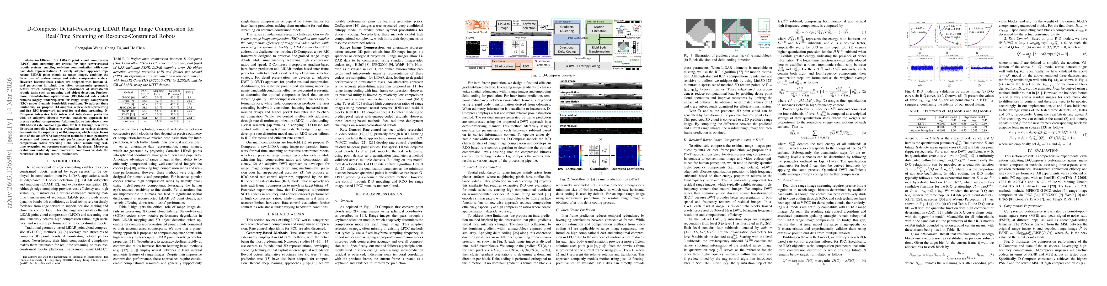 Thumbnail for D-Compress: Detail-Preserving LiDAR Range Image Compression for Real-Time Streaming on Resource-Constrained Robots
