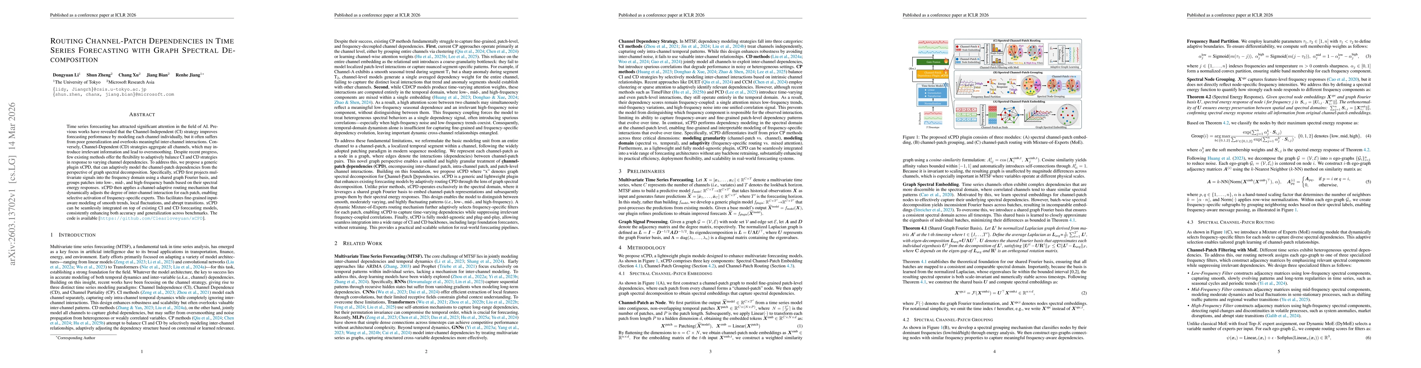 Thumbnail for Routing Channel-Patch Dependencies in Time Series Forecasting with Graph Spectral Decomposition