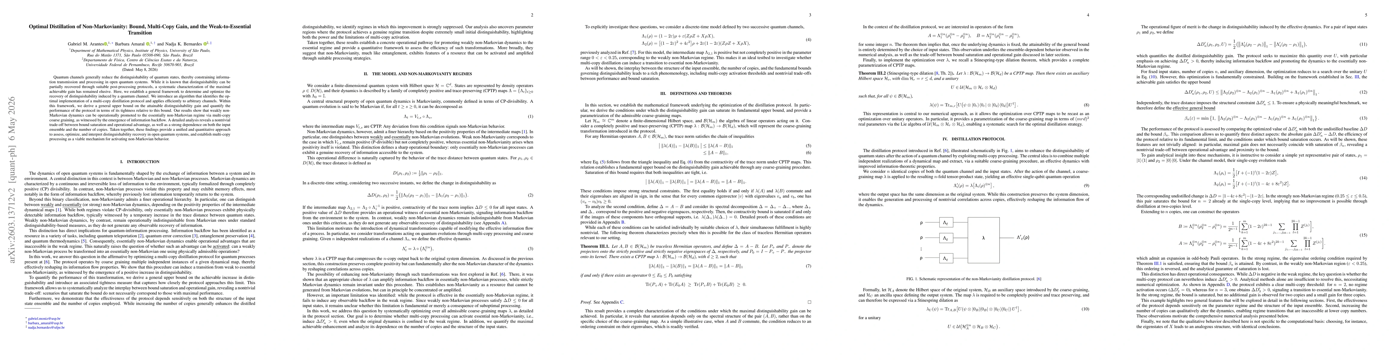 Thumbnail for Optimal Distillation of Non-Markovianity: Bounds, Multi-Copy Gain, and the Weak-to-Essential Transition