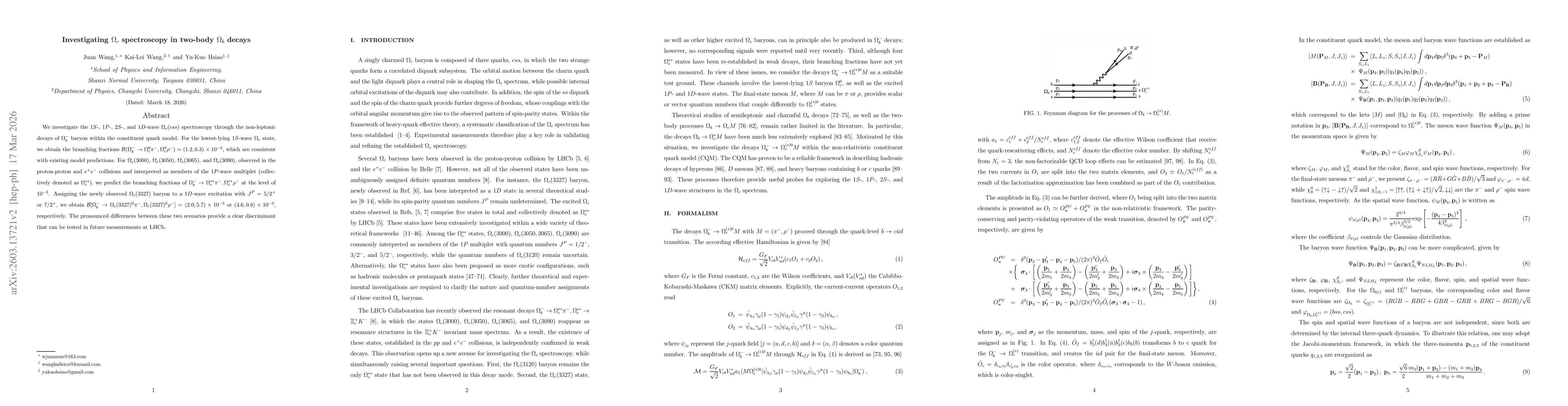 Thumbnail for Investigating $Ω_c$ spectroscopy in two-body $Ω_b$ decays