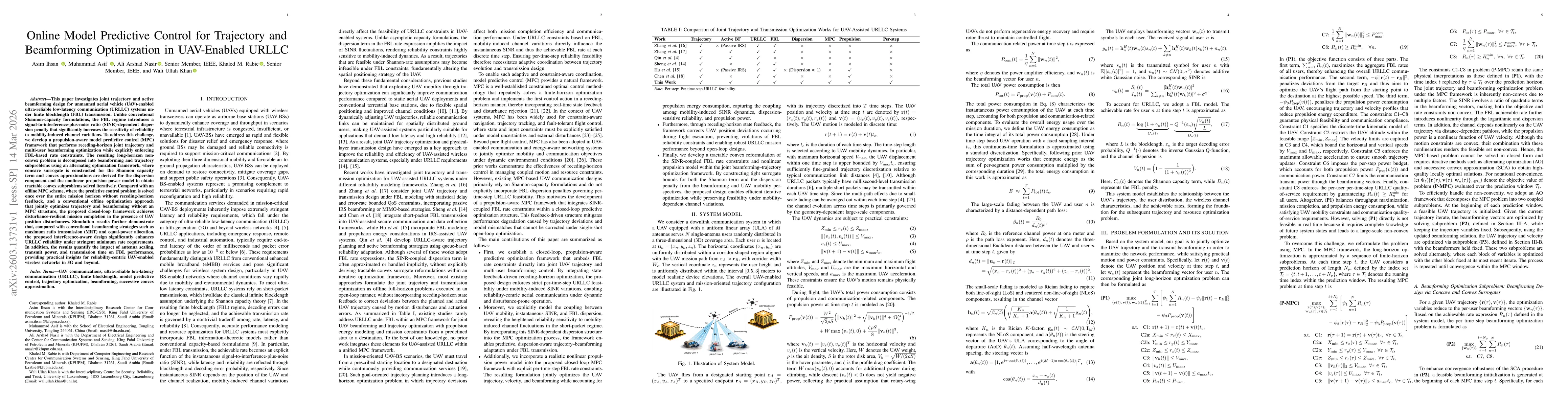 Thumbnail for Online Model Predictive Control for Trajectory and Beamforming Optimization in UAV-Enabled URLLC