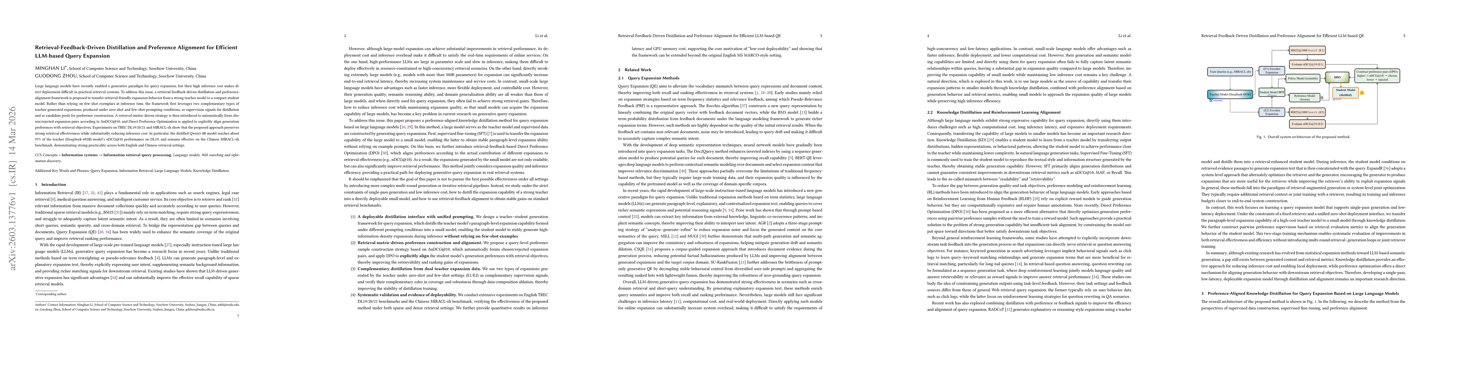 Thumbnail for Retrieval-Feedback-Driven Distillation and Preference Alignment for Efficient LLM-based Query Expansion