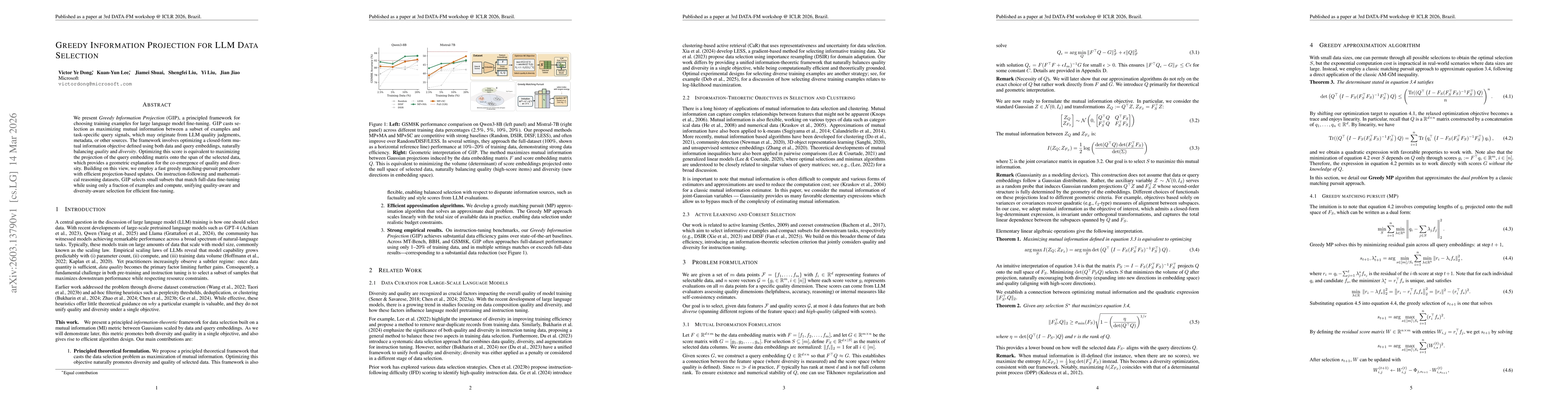 Thumbnail for Greedy Information Projection for LLM Data Selection
