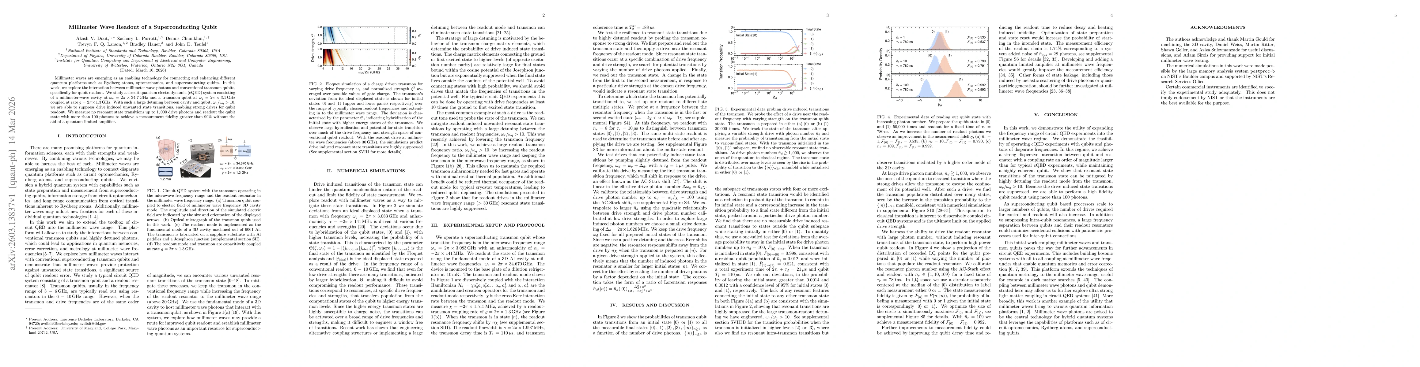 Thumbnail for Millimeter Wave Readout of a Superconducting Qubit