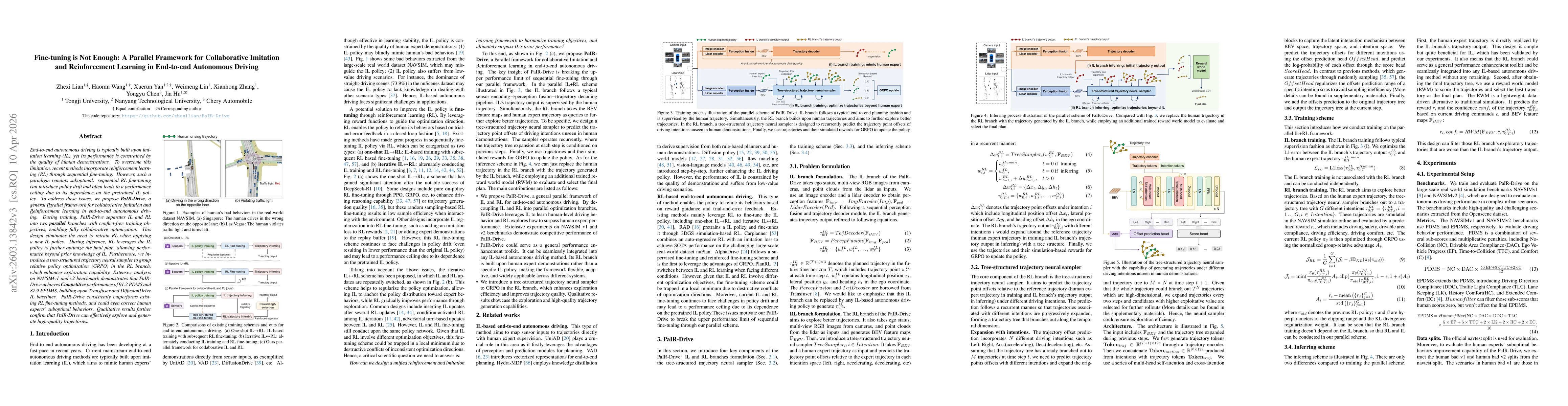 Thumbnail for Fine-tuning is Not Enough: A Parallel Framework for Collaborative Imitation and Reinforcement Learning in End-to-end Autonomous Driving