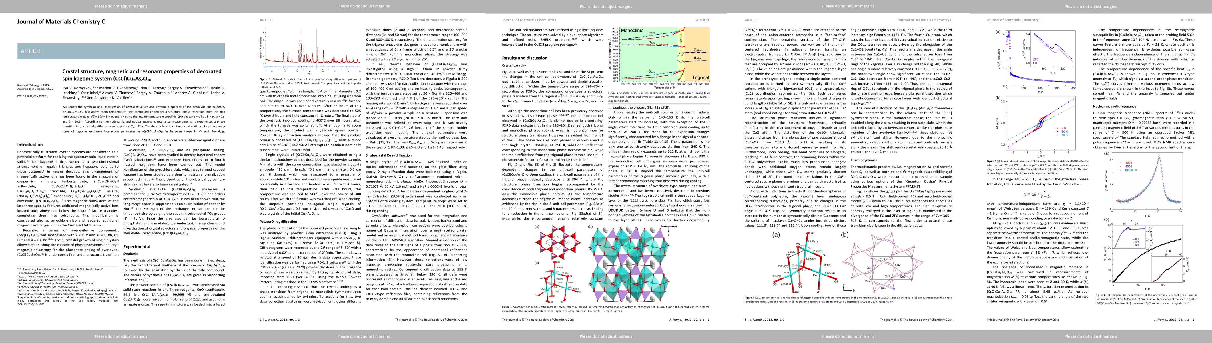 Thumbnail for Crystal structure, magnetic and resonant properties of decorated spin kagome system (CsCl)Cu$_5$As$_2$O$_{10}$