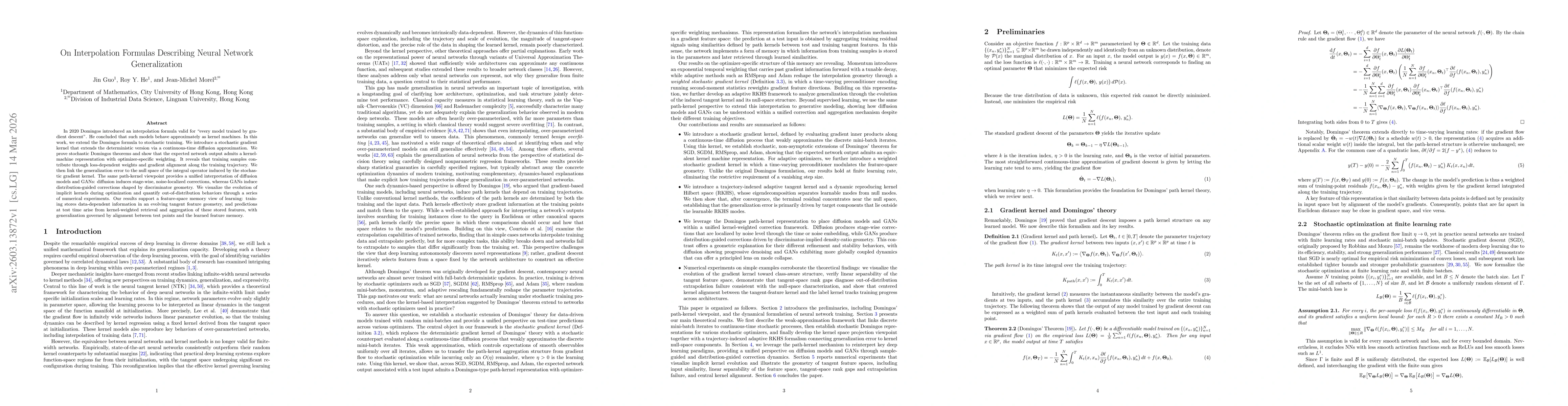 Thumbnail for On Interpolation Formulas Describing Neural Network Generalization