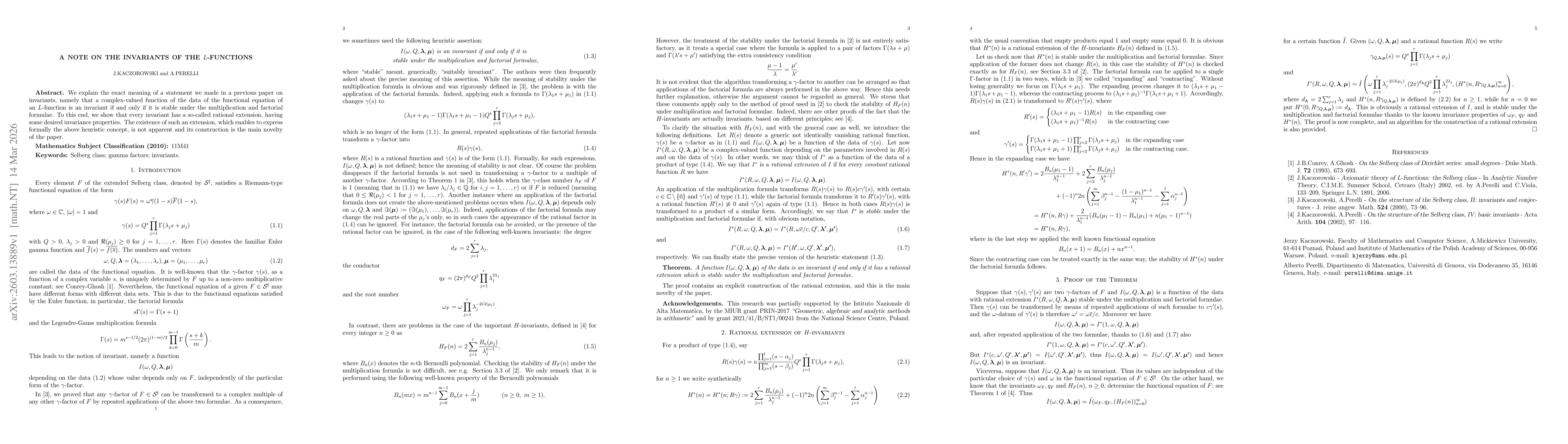 Thumbnail for A note on the invariants of the $L$-functions
