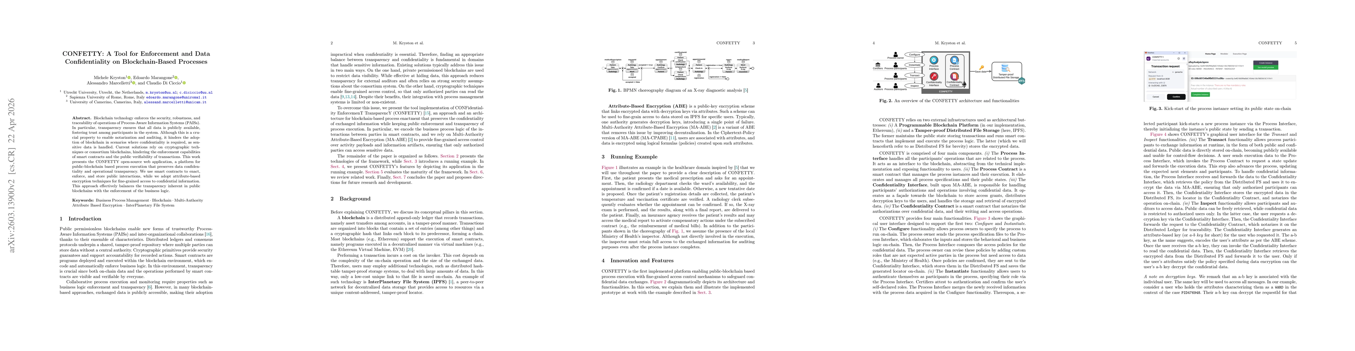 Thumbnail for CONFETTY: A Tool for Enforcement and Data Confidentiality on Blockchain-Based Processes