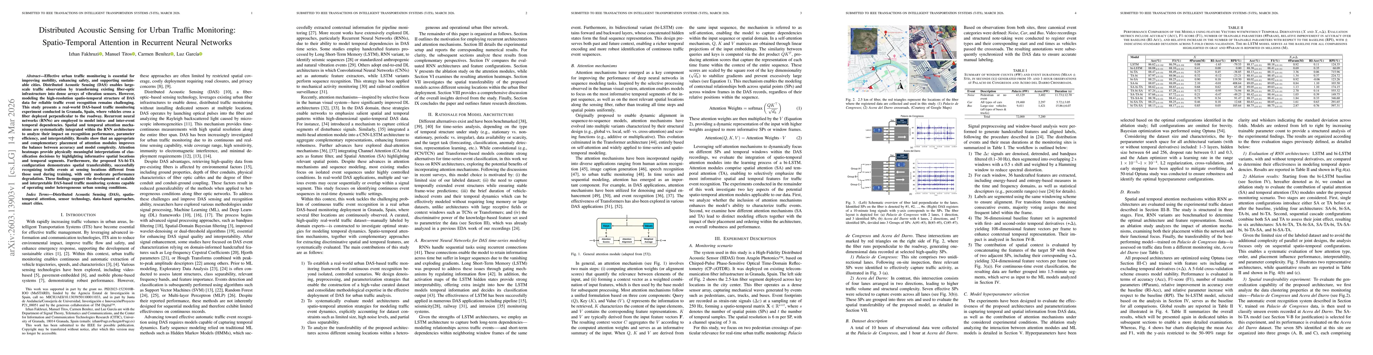 Thumbnail for Distributed Acoustic Sensing for Urban Traffic Monitoring: Spatio-Temporal Attention in Recurrent Neural Networks