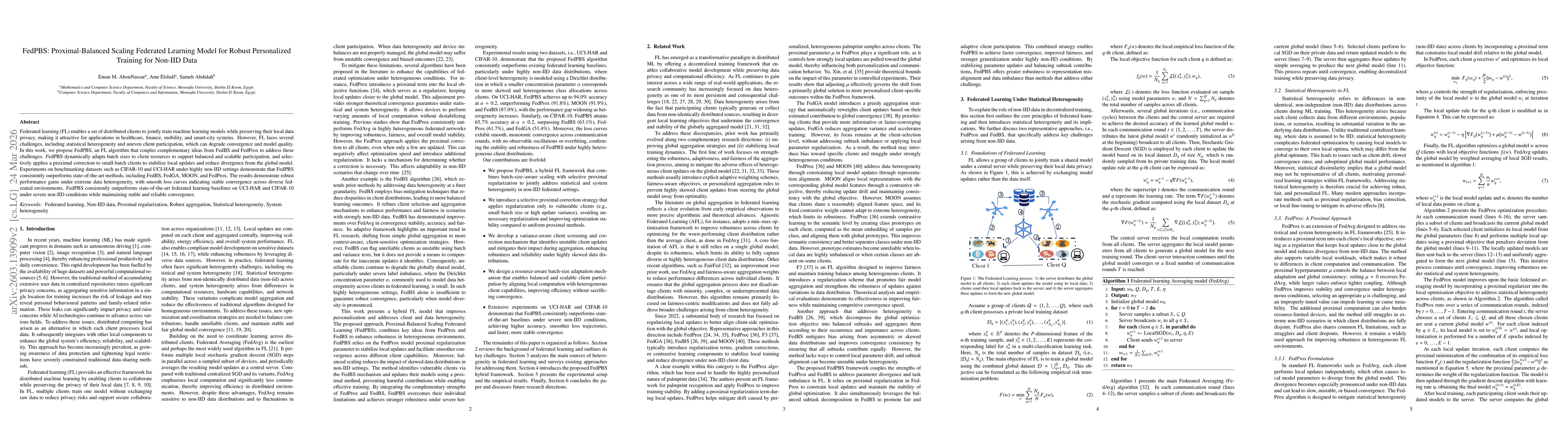 Thumbnail for FedPBS: Proximal-Balanced Scaling Federated Learning Model for Robust Personalized Training for Non-IID Data