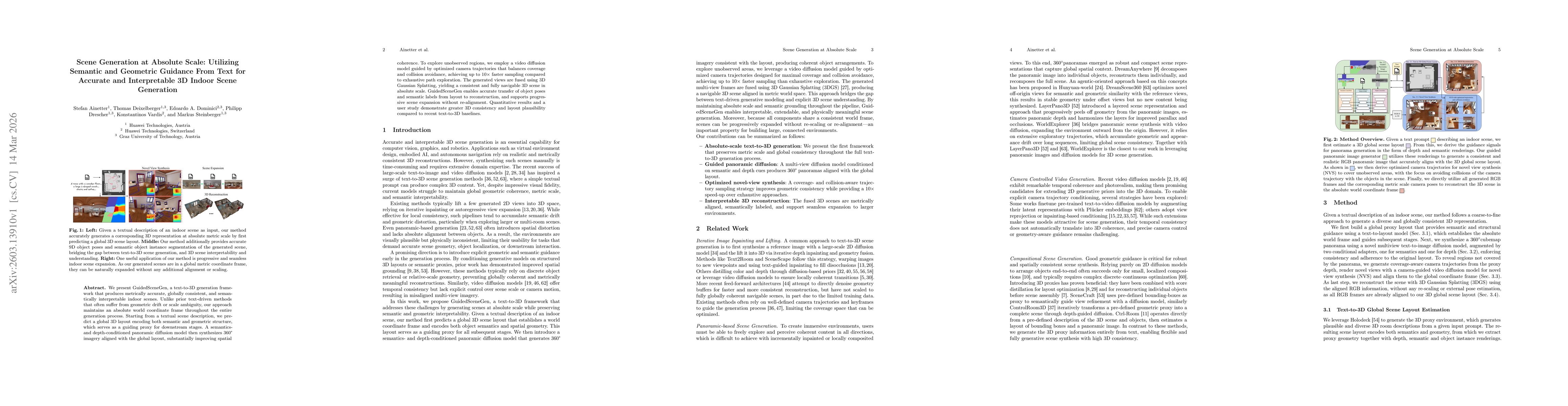 Thumbnail for Scene Generation at Absolute Scale: Utilizing Semantic and Geometric Guidance From Text for Accurate and Interpretable 3D Indoor Scene Generation
