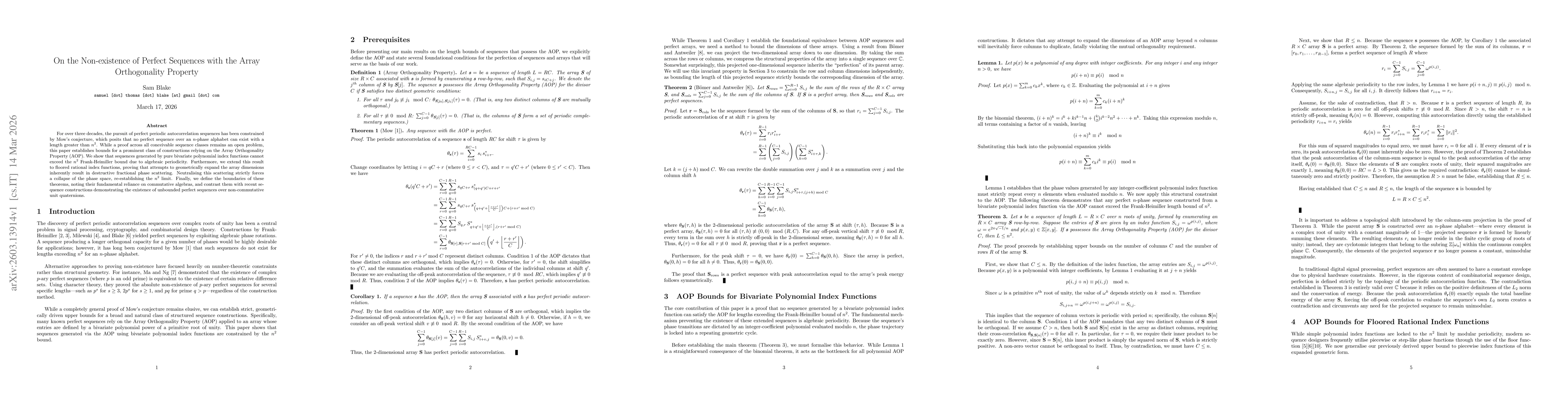 Thumbnail for On the Non-existence of Perfect Sequences with the Array Orthogonality Property