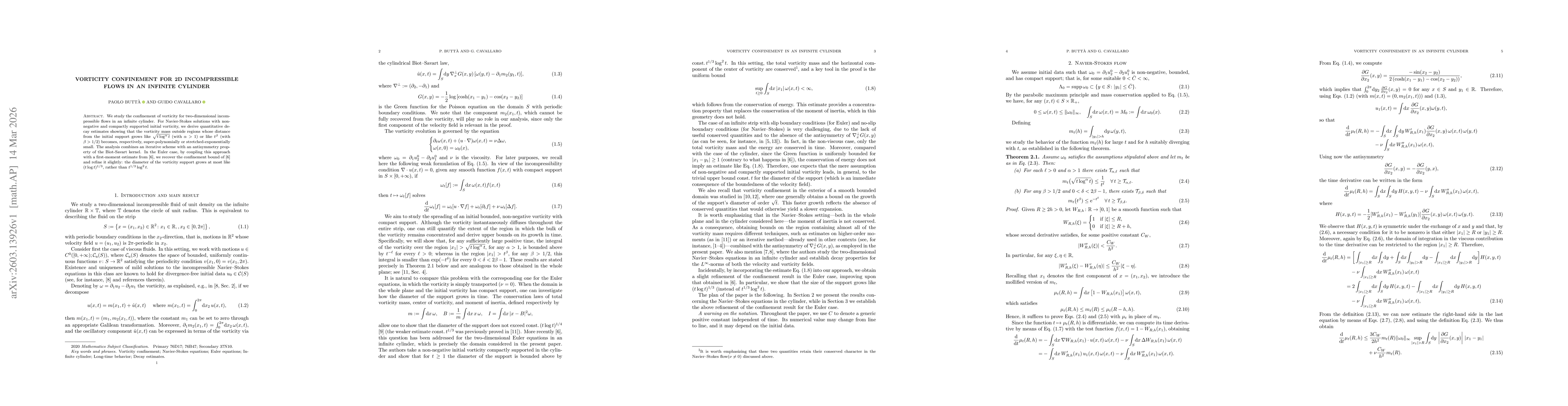 Thumbnail for Vorticity confinement for 2D incompressible flows in an infinite cylinder