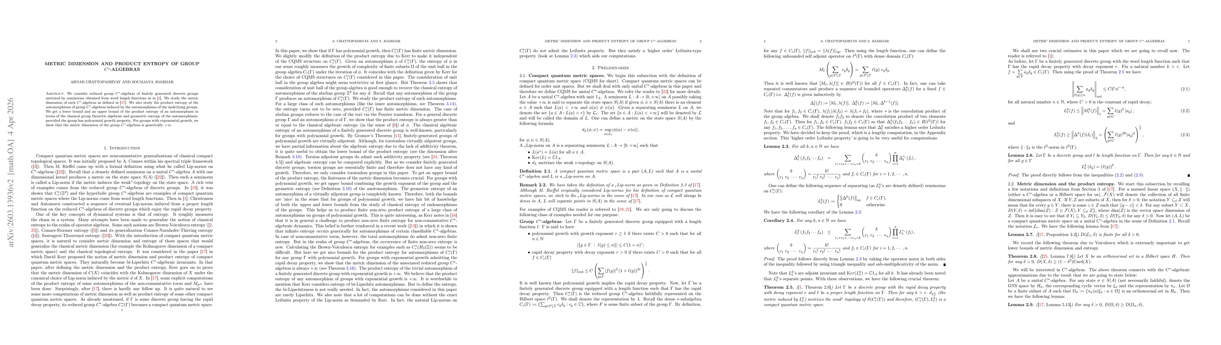Thumbnail for Metric dimension and product entropy of group $C^{\ast}$-algebras
