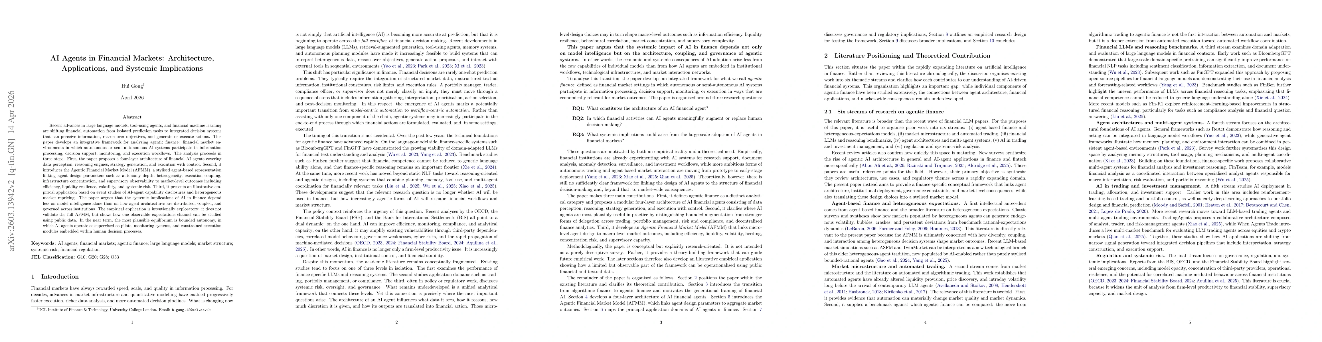 Thumbnail for AI Agents in Financial Markets: Architecture, Applications, and Systemic Implications