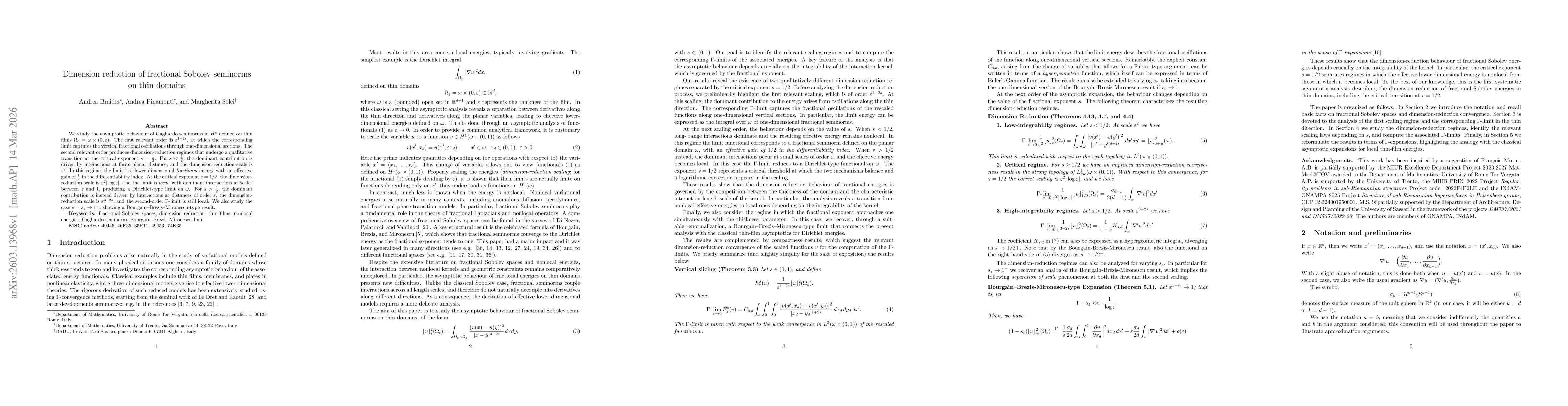 Thumbnail for Dimension reduction of fractional Sobolev seminorms on thin domains