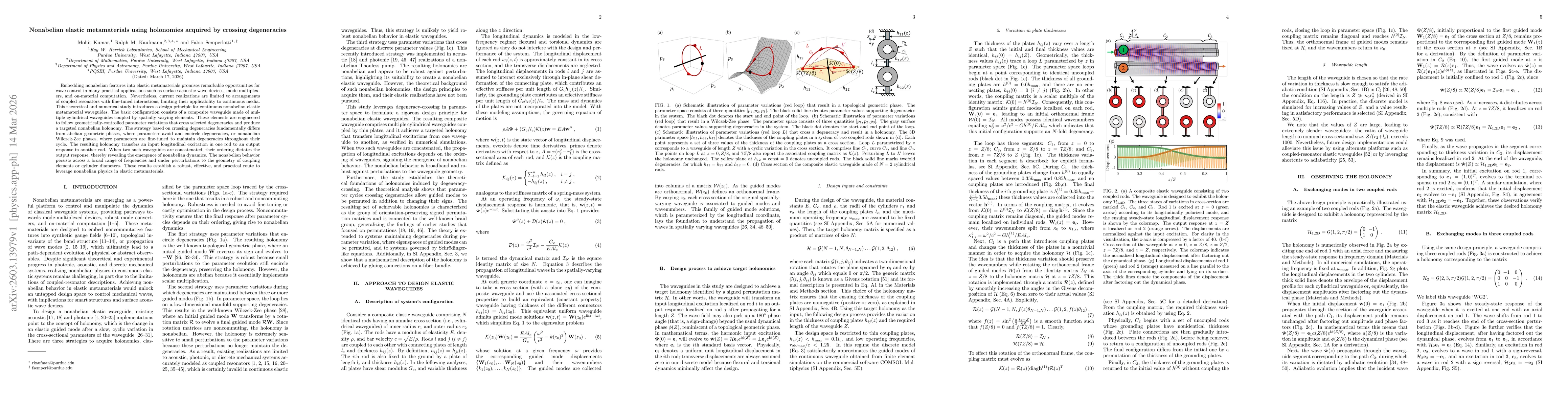 Thumbnail for Nonabelian elastic metamaterials using holonomies acquired by crossing degeneracies