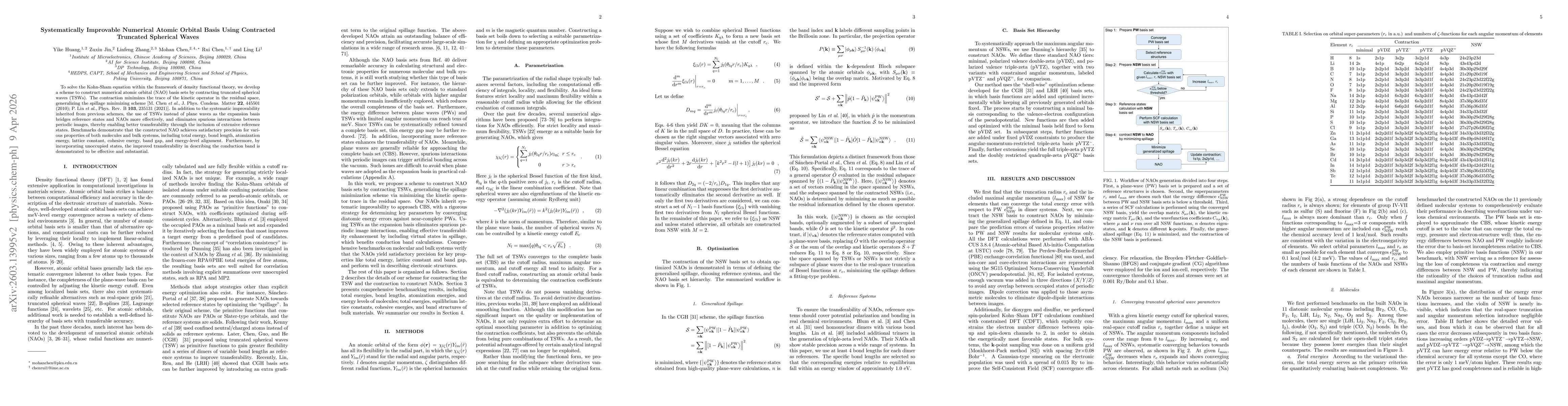 Thumbnail for Systematically Improvable Numerical Atomic Orbital Basis Using Contracted Truncated Spherical Waves
